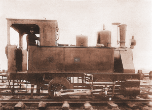 Una de las locomotoras utilizadas para el ferrocarril de la Punta del Sebo. / Foto: APH. 