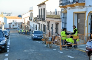 Obras en la calle Amazonas. 