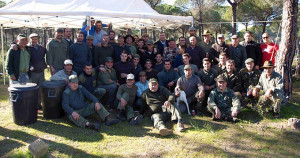 Participantes en el evento cinegético celebrado en Cartaya.