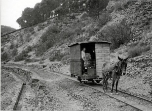 Imagen del ferrocarril de Sotiel Coronada en 1965. / Foto: Emilio Romero.