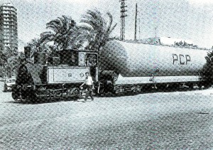 Locomotora 2 del Puerto de Huelva (1970). / Foto: Emilio Romero.