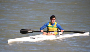 Ángel Abelleira,  campeón andaluz de Piragua Cross.