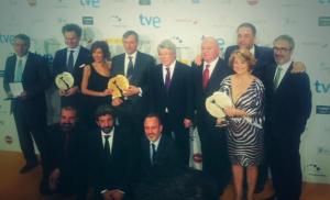 Foto de familia de los premiados. / Foto: Premios José María Forqué.