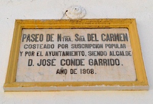 Placa Paseo del Carmen.