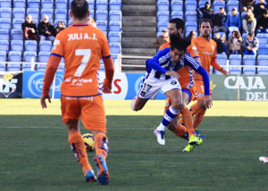 Pedro Ríos fue de los albiazules más incisivos en el partido ante el Alavés. / Foto: Josele Ruiz.