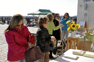 Libros en el mercadillo.