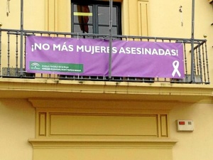 Pancarta del Instituto Andaluz de la Mujer para el 25-N. 