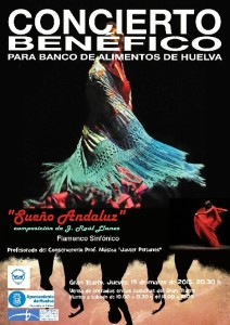 Cartel del concierto a beneficio del Banco de Alimentos de HUelva.