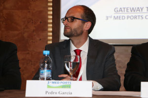 Pedro García, el director del Puerto de Huelva, en el congreso.