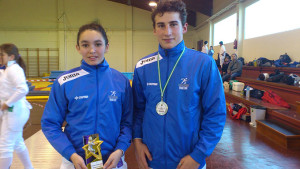 Arian Díaz y Román López, con las medallas obtenidas en Maracena.