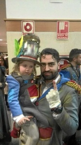 Alejandro Rodríguez, con su sobrina, poco antes del concierto.