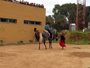 Un momento del espectáculo de arte ecuestre flamenco. 