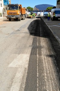 Obras en las calles de Punta Umbría.