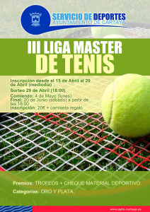 Cartel anunciador de la III Liga Máster de tenis de Cartaya.