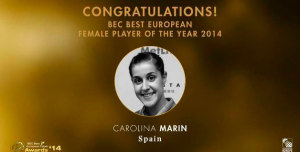 Nuevo reconocimiento para Carolina Marín, actual campeona de Europa y del Mundo. Foto: www.badminton.es.