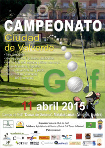 Cartel anunciador del torneo de golf que se disputa en Matalascañas.