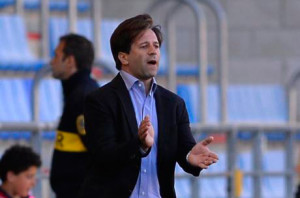 José Domínguez, técnico albiazul, durante el partido. / Foto: www.lfp.es.