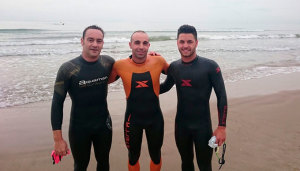 Los tres primeros clasificados en la prueba celebrada en Cullera.