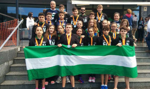 Equipo andaluz alevín en el Campeonato disputado en Cáceres.