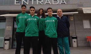 Representantes del voley onubense en el CESA 2015 en Valladolid.