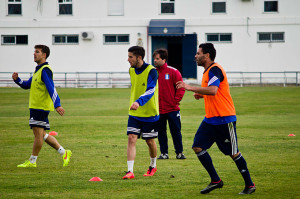 Un momento del entrenamiento de este miércoles en la Ciudad Deportiva. / Foto: Fran Rueda.