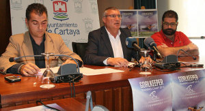 Un momento de la presentación del Goalkeeper Training Camp 'Dani Cadena' que se celebrará en Cartaya.