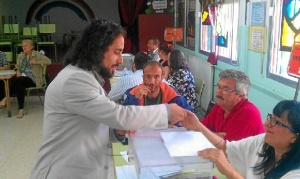 Jesús Amador en el colegio Onuba.