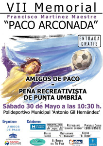 Cartel del VII Memorial Paco 'Arconada' en Punta Umbría.