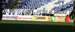 La Grada de Animación mostró su protesta en el partido ante el Leganés. / Foto: Josele Ruiz.