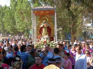 La Virgen de Montemayor recorriendo los pinares del Coto.