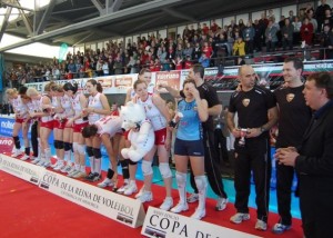 Con el CAV Murcia cuando ganaron la Copa de la Reina de Voleibol.