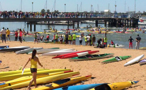 Todo un éxito resultó la prueba piragüista celebrada en el Real Club Marítimo de Huelva.