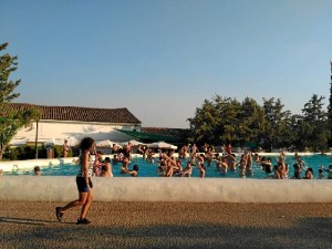 Sesión de Aquagym, una de las últimas actividades organizadas por el Ayuntamiento de Cañaveral de León este mes de agosto.