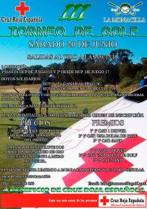 Cartel del Torneo de golf  benéfico del fin de semana.