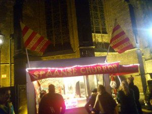 Churros españoles en la famosa noche de la luz.