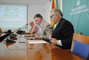 Rueda de prensa en la que Francisco José Romero ha ofrecido los datos del primer semestre del 112.