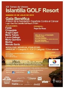 Cartel de la XIII Gala contra el cáncer que se celebrará en Islantilla el 23 de julio