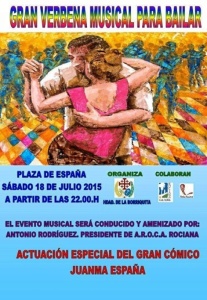 Cartel anunciador de la 'Gran Verbena Musical' de Rociana del Condado.