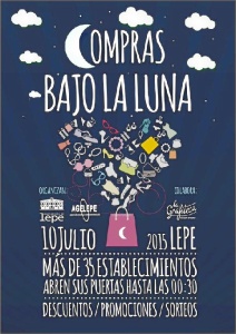 Cartel promocional de la inauguración de 'Compras bajo la luna'