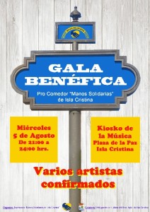 Cartel oficial para la gala en pro del comedor 'Manos solidarias' de Isla Cristina.