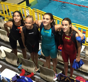 Las jóvenes representantes onubenses en el Campeonato de España Alevín.