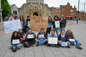 Muestra de la protesta en la que participó en contra el 'Voto Rogado' en las pasadas elecciones de mayo de 2015.