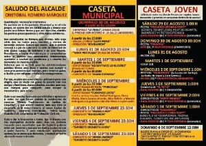 Programa de las Fiestas Taurinas triguereñas.