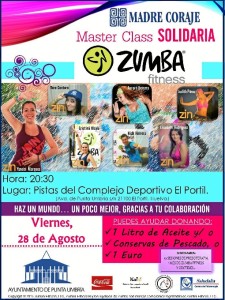 Cartel de master class zumba para la Asociación Madre Coraje.