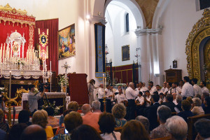 Los onubenses abarrotaron el templo concepcionista en esta cita ya tradicional