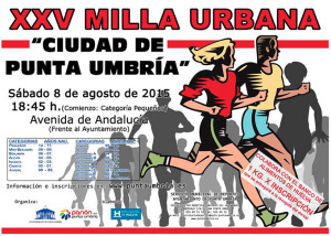 Cartel de la XXV Milla Urbana 'Ciudad de Punta Umbría' de este sábado.