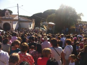 Imagen del traslado de la Virgen de Montemayor.