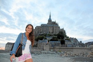 Elena Cuesto, de visita al Mount Saint Michelle en Francia.