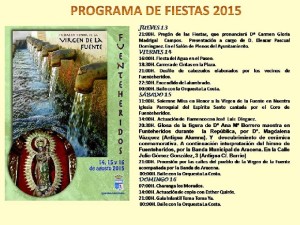 Programa de las fiestas.