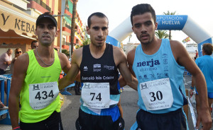 Podio de la categoría masculina con Córtés Medina como ganador.